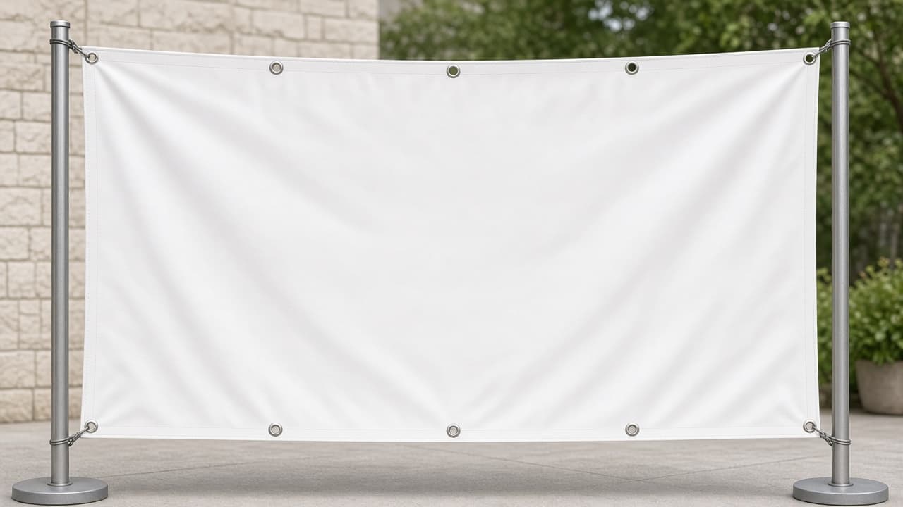 Blank outdoor vinyl banner with grommets